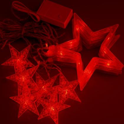 Imagem de Cascata Estrela Vermelho 138 Led 2,50m Pisca Com 8 Funções Natal