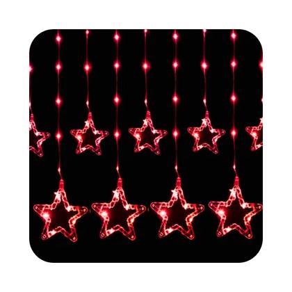 Imagem de Cascata Estrela Vermelho 138 Led 2,50m Pisca Com 8 Funções Natal