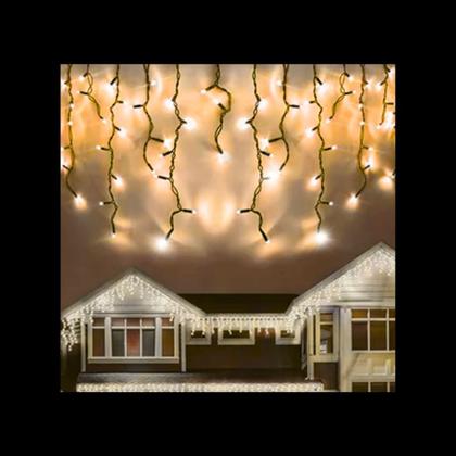 Imagem de Cascata Estrobo 6mt X60cm 250 Leds Todos Estrobo Flash Branco Quente (18930)