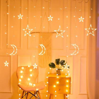 Imagem de Cascata Led com Estrelas e Lua Decoração de Natal 220v - Outras Marcas