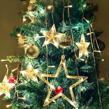 Imagem de Cascata Led com Estrelas e Lua Decoração de Natal 220v - Outras Marcas