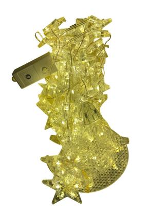 Imagem de Cascata Led Lua e Estrela Luz Amarela 2,5m