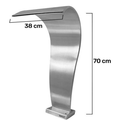 Imagem de Cascata Para Piscina 70x38 Cm Aço Inox Naja Média 70cm Novo Espaço