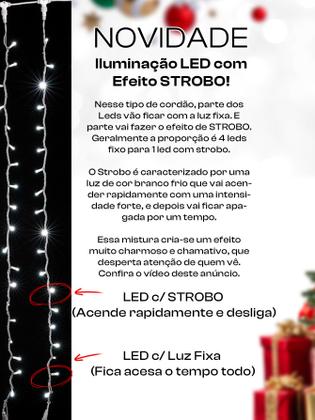 Imagem de Cascata Pisca 400 Led Fixa Efeito Strobo 10metros Extensivel
