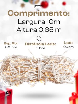 Imagem de Cascata Pisca 400 Led Fixa Efeito Strobo 10metros Extensivel