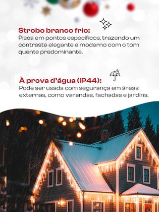 Imagem de Cascata Pisca 400 Led Fixa Efeito Strobo 10metros Extensivel