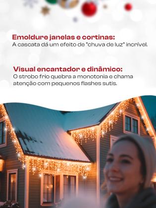 Imagem de Cascata Pisca 400 Led Fixa Efeito Strobo 10metros Extensivel