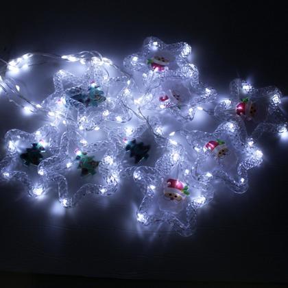 Imagem de Cascata Pisca LEDs Decoração Árvore Natal Noel Branco De 3M