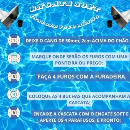 Imagem de Cascata Piscina Inox 80cm Altura Ótima Qualidade Direto do Fabricante