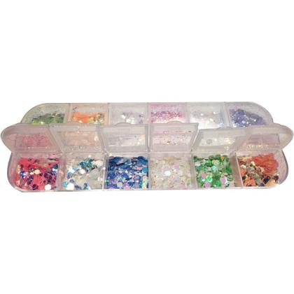 Imagem de Case 12 Glitter Flocado Holográfico Pasteis Decoração Unhas