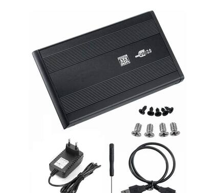 Imagem de Case 3.5 Sata Para Hd 500gb 1tb 2tb Com Cabo E Fonte Preta