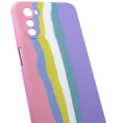 Imagem de Case Aveludada Compatível Moto E32 Xt2227 6.5 Arco Iris Candy + Película De Cerâmica - Luiza Cell25