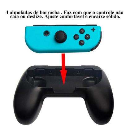 Imagem de Case Bolsa Estojo Compatível Com Nintendo Switch Oled + Grip Controller Joy Preto