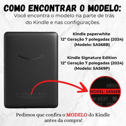 Imagem de Case C Elástico Para Kindle Paperwhite 12 Sa568B + Película