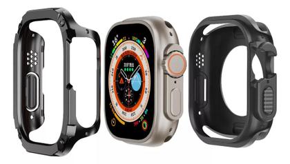 Imagem de Case Capa Anti Choque Dupla Compativel Com Iwatch Series 9 8 7 6 5 4 44mm E 45mm - Preto