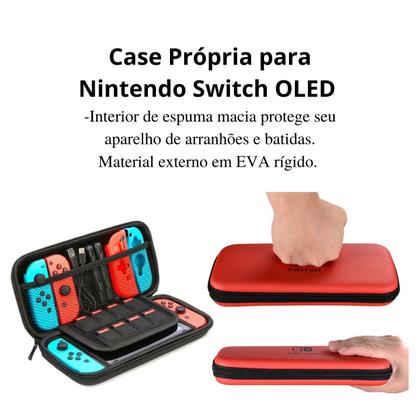 Imagem de Case Capa Estojo P/ Console Nintendo Switch Oled Porta Jogos