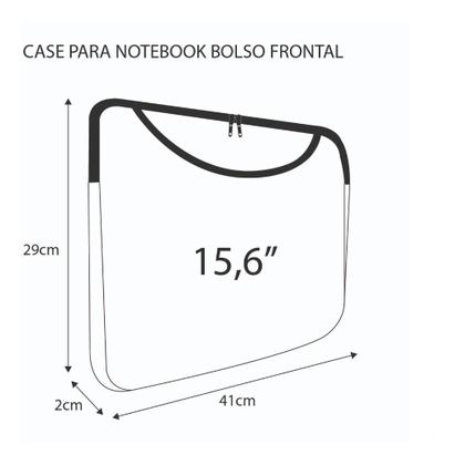 Imagem de Case Capa Notebook Premium Neoprene 15.6 Polegadas Com Bolso