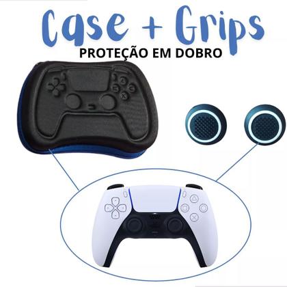Imagem de Case Estojo Capa Controle Playstation Ps5 + Grips Analógico