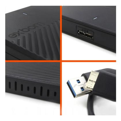 Imagem de Case Externo para Hd/Ssd 2,5 Sata 3 Usb 3.0 Preto CGHD-36 Exbom
