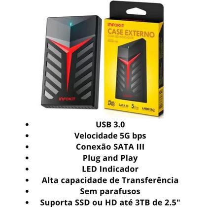 Imagem de Case Externo Para HD SSD Pc Notebook Tv E Som todos os videogames