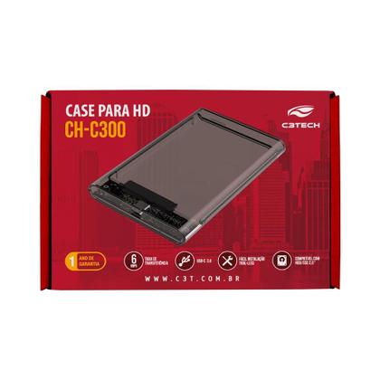 Imagem de Case Gaveta para HD Externo 2,5" USB-C 3.0 C3Tech CH-C300BK