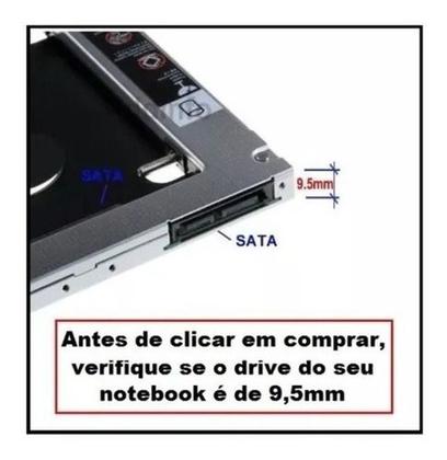 Imagem de Case Gaveta Para Segundo 2 Hd Ssd 9,5m No Dvd  Dell Asus Hp