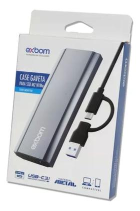 Imagem de Case Gaveta SSd M.2 Nvme 2230 a 2280 USB 3.1 e USB-C 10GB/s
