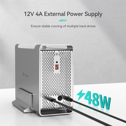 Imagem de Case Gaveta USB-C 3.1 10Gbps para 2 HDS Externo de 3,5" polegadas RAID 0 e 1