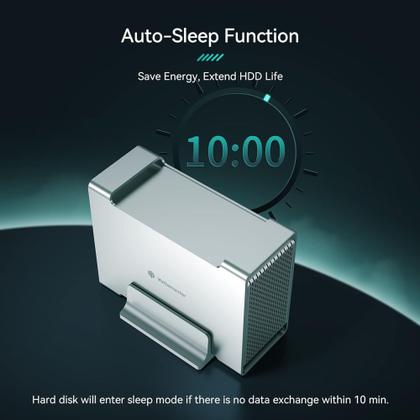 Imagem de Case Gaveta USB-C 3.1 10Gbps para 2 HDS Externo de 3,5" polegadas RAID 0 e 1