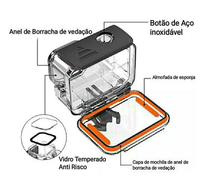 Imagem de Case Gopro 9 10 11 12 Caixa Estanque Protetora 60m Prova D'água