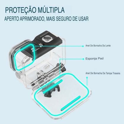 Imagem de Case Gopro 9 10 11 12 Caixa Estanque Protetora 60m Prova D'água