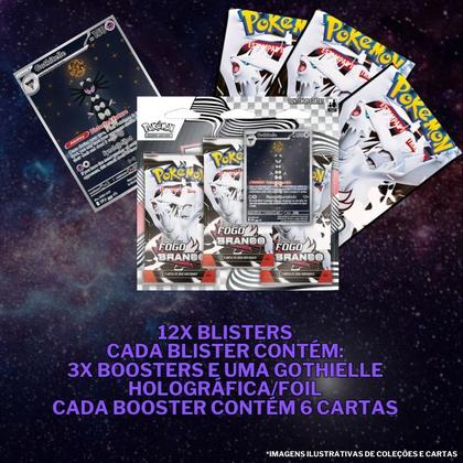 Imagem de Case Lacrada 12 Blisters Triplos FOGO BRANCO Pokémon COPAG
