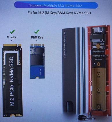 Imagem de Case M2 SSD OTG nvme usb tipo c gen2 10gbps pcie ssd gabinete m.2 nvme caso adaptador externo para 2230 2242 2260 2280 m