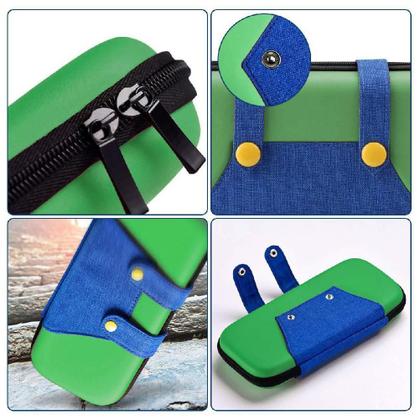 Imagem de Case Nintendo Switch Oled Luigi + 4 Grips + Película Vidro