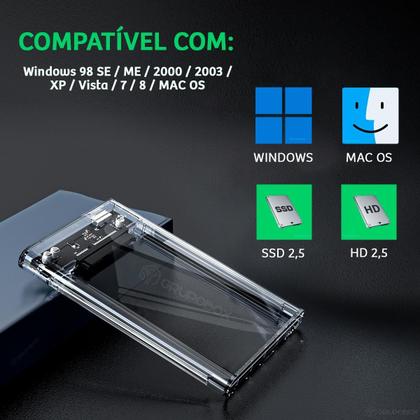 Imagem de Case Para Hd Transparente Externo Resistente Usb 2.5'