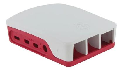 Imagem de Case plastico p/ raspberry pi 4b - branco/vermelho