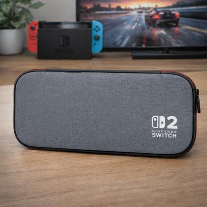 Imagem de Case PowerA Switch 2 Cinza Estojo Transporte Licenciado Nintendo Proteção Console