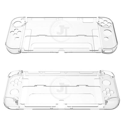 Imagem de Case Proteção P/ Switch Oled Transparente C/ Suporte Stand Capa Quick Nintendo Video Game Portátil Capinha Acrílico