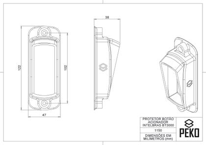 Imagem de Case Protetor Compativel Com Botoeira Intelbras Bt 3000 In