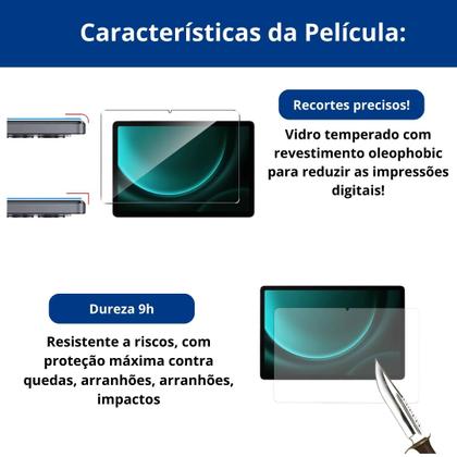 Imagem de Case Silicone encaixe perfeito para Galaxy Tab S9 11 + vidro