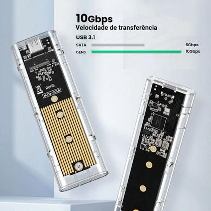 Imagem de Case Ssd M.2 E Sata Para Usb 3.1 E Type-c nvt