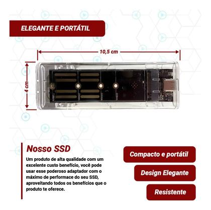 Imagem de Case Ssd M.2 Nvme E Pci-e Sata Para Usb 3.1 nvt