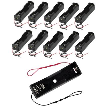 Imagem de Case Suporte Porta Pilha Bateria 18650 3.7V com Fios para Solda  Ideal para Projetos Arduino e DIY