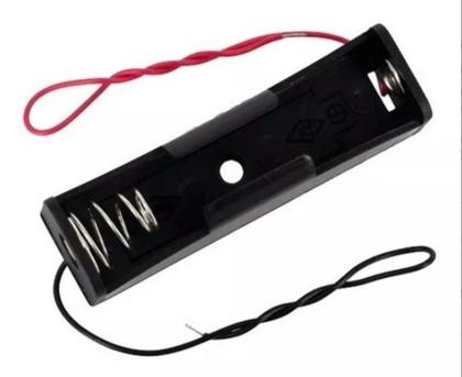 Imagem de Case Suporte Porta Pilha Bateria 18650 3.7V com Fios para Solda  Ideal para Projetos Arduino e DIY
