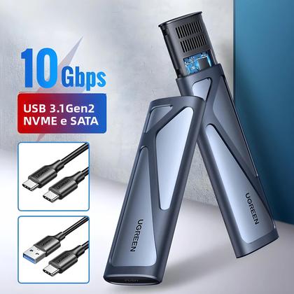 Imagem de Case UGREEN M2 Para SSD Com Protocolo Duplo, Adaptador USB Tipo C 3.1 Para NVMe SATA PCIe NGFF