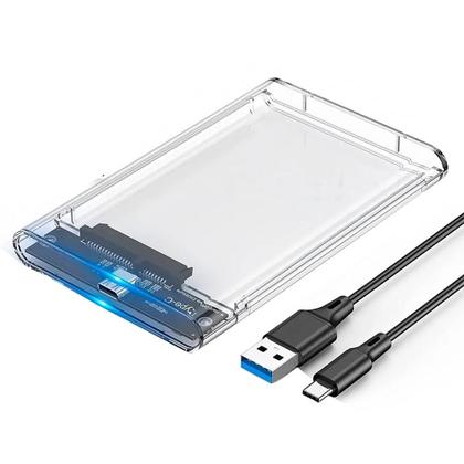 Imagem de Case USB-C 3.0 Transparente para HD SATA / SSD 2,5