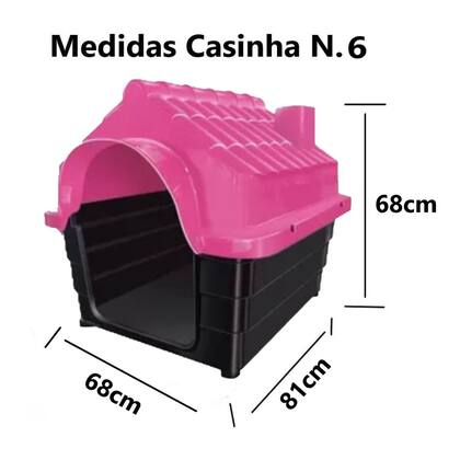 Imagem de Casinha Cachorros Porte Grande N6 Casa Abrigo Cães Gato Rosa