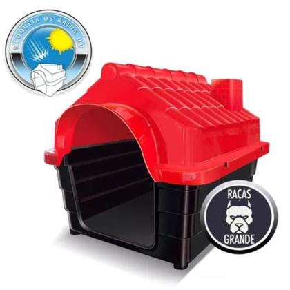 Imagem de Casinha Cachorros Porte Grande N6 Casa Abrigo Cães Vermelho