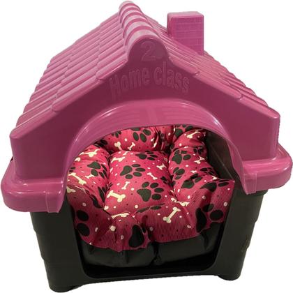 Imagem de Casinha Casa Dog N2 Rosa + Brinquedos Dog + Cama Rosa Pet