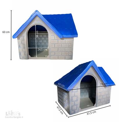Imagem de Casinha Casa Plástica Cachorro Médio Porte Bangalo Número 4 Com Colchão